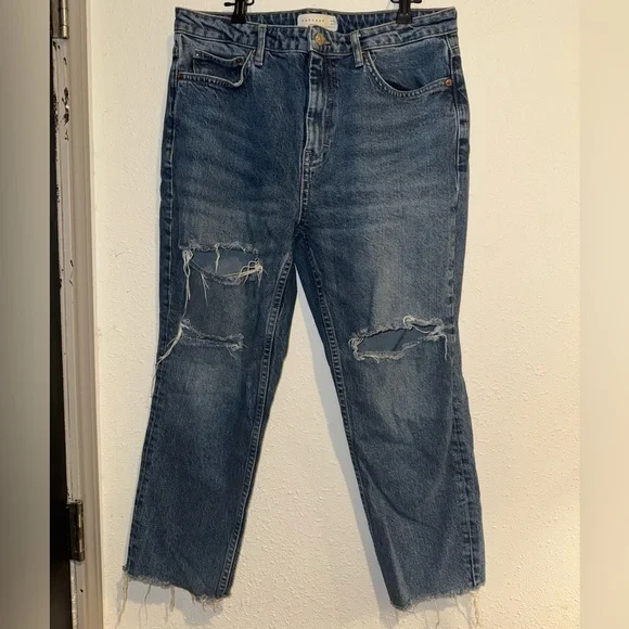 Topshop Mid Rise Straight Jean - Picture 2 of 6